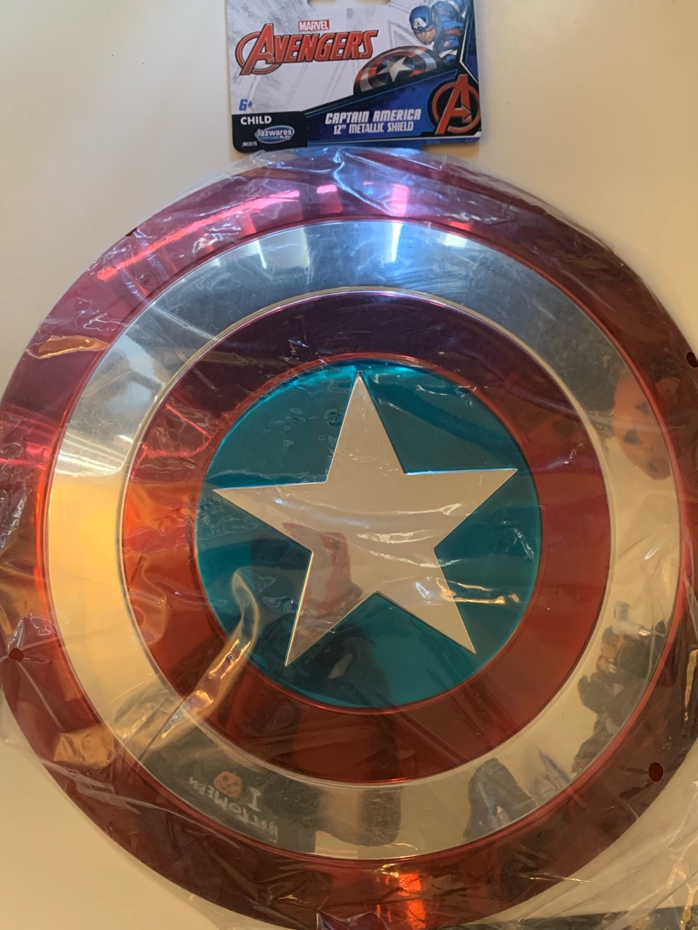 Captain America Red, Blue & Silver Metallic Shield